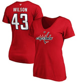 Tom Wilson Washington Capitals Fanatics Women's Authentic Stack Name & Number V-Neck T-Shirt - Red - NHL 3706599