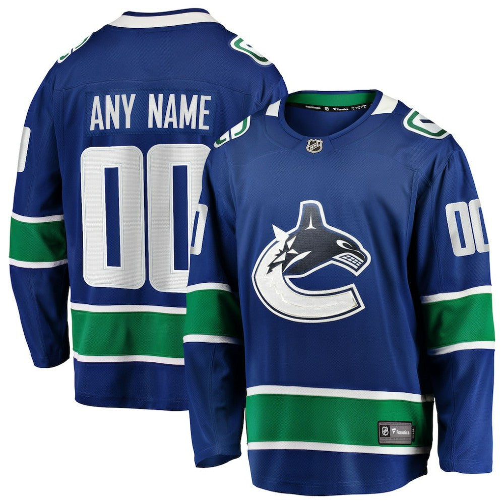 Vancouver Canucks Fanatics Home Team Breakaway Custom Jersey - Blue - NHL 3710399