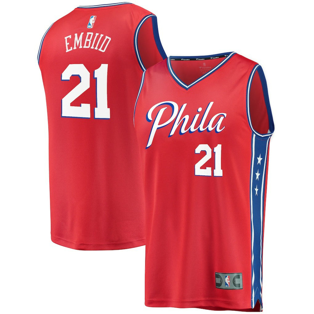 Joel Embiid Philadelphia 76ers Youth 2019/20 Fast Break Replica Player Team Jersey Statement Edition Red | Fanatics online