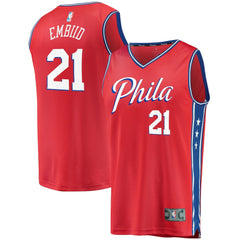 Joel Embiid Philadelphia 76ers Youth 2019/20 Fast Break Replica Player Team Jersey Statement Edition Red | Fanatics online