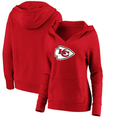 Fanatics Kansas City Chiefs Women's Primary Team Logo V-Neck Pullover Hoodie Red