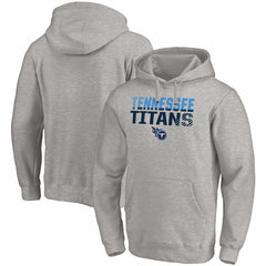 Fanatics Tennessee Titans Fade Out Fitted Pullover Hoodie Heather Gray
