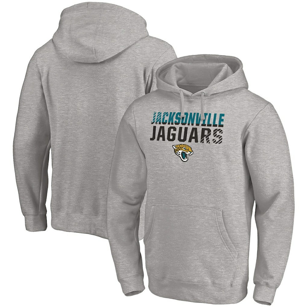 Fanatics Jacksonville Jaguars Fade Out Fitted Pullover Hoodie Heather Gray