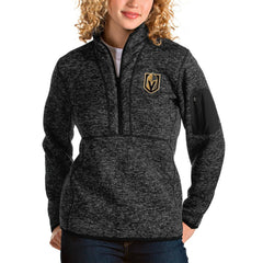 Vegas Golden Knights Antigua Women's Fortune Half-Zip Sweatshirt - Heather Black - NHL 3719045
