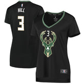 George Hill Milwaukee Bucks Women's Fast Break Replica Player Jersey Statement Edition Black | Fanatics
