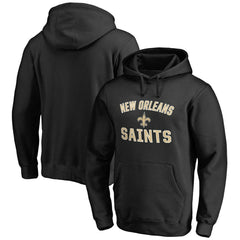 Fanatics New Orleans Saints Victory Arch Team Fitted Pullover Hoodie Black