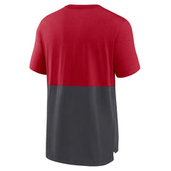 Nike Tampa Bay Buccaneers Fan Gear Colorblock Tri-Blend T-Shirt Red/Pewter