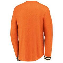 Philadelphia Flyers Fanatics True Classics Henley Long Sleeve T-Shirt - Heathered Orange - NHL 3747618