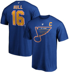 Brett Hull St. Louis Blues Fanatics Authentic Stack Retired Player Name & Number T-Shirt - Blue - NHL 3749075