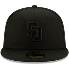 San Diego Padres New Era Black on Black 59FIFTY Fitted Hat - Black - New Era Lifestyle