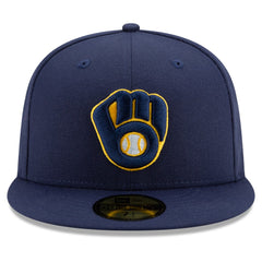 Milwaukee Brewers New Era Home Authentic Collection On-Field 59FIFTY Fitted Hat - Navy - New Era Sale
