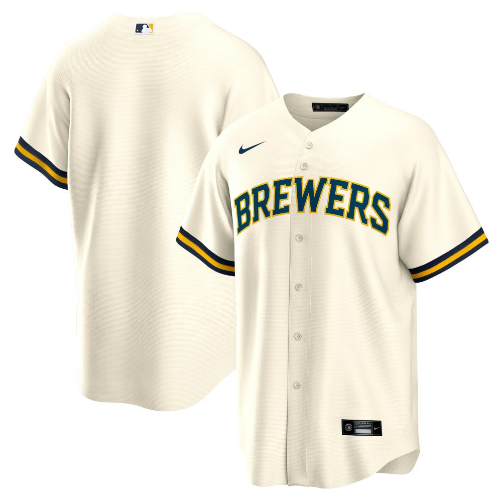 Milwaukee Brewers Nike Home Replica Team Jersey - Cream - Nike Lifestyle