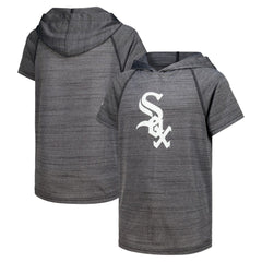 Chicago White Sox Stitches Youth Raglan Short Sleeve Pullover Hoodie - Heathered Black - MLB Discount
