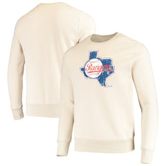 Texas Rangers Majestic Threads Fleece Pullover Sweatshirt - Oatmeal - MLB Lifestyle