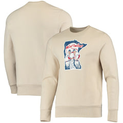 Minnesota Twins Majestic Threads Fleece Pullover Sweatshirt - Oatmeal - MLB Discount