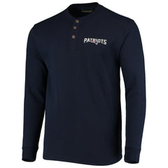 New England Patriots Dunbrooke Logo Maverick Thermal Henley Long Sleeve T-Shirt Navy