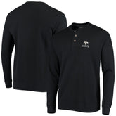 New Orleans Saints Dunbrooke Logo Maverick Thermal Henley Long Sleeve T-Shirt Black