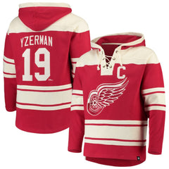 Steve Yzerman Detroit Red Wings '47 Player Lacer Pullover Hoodie - Red - NHL 3781526