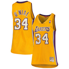 Shaquille O'Neal Los Angeles Lakers Women's 1999/00 Hardwood Classics Swingman Jersey Gold | Mitchell & Ness Lifestyle