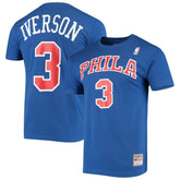 Allen Iverson Philadelphia 76ers Hardwood Classics Name & Number Player T-Shirt Royal | Mitchell & Ness Near Me