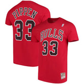 Scottie Pippen Chicago Bulls Hardwood Classics Name & Number Player T-Shirt for sale Red | Mitchell & Ness for sale