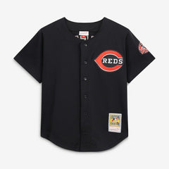 Ken Griffey Jr. Cincinnati Reds Mitchell & Ness Cooperstown Collection Mesh Batting Practice Button-Up Jersey - Black - Mitchell & Ness Online