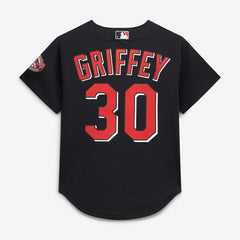 Ken Griffey Jr. Cincinnati Reds Mitchell & Ness Cooperstown Collection Mesh Batting Practice Button-Up Jersey - Black - Mitchell & Ness Online