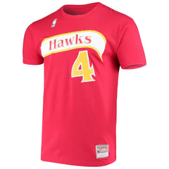 Spud Webb Atlanta Hawks Hardwood Classics Name & Number T-Shirt Red | Mitchell & Ness for sale