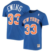 Patrick Ewing New York Knicks Hardwood Classics Stitch Name & Number T-Shirt Blue | Mitchell & Ness outlet