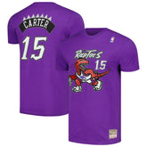Vince Carter Toronto Raptors Hardwood Classics Stitch Name & Number T-Shirt Purple | Mitchell & Ness US