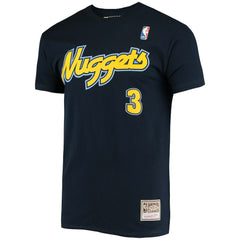 Allen Iverson Denver Nuggets Hardwood Classics Stitch Name & Number T-Shirt for sale Navy | Mitchell & Ness Near Me