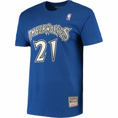 Kevin Garnett Minnesota Timberwolves Hardwood Classics Stitch Name & Number T-Shirt Blue | Mitchell & Ness Near Me
