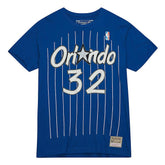 Shaquille O'Neal Orlando Magic Hardwood Classics Stitch Name & Number T-Shirt Blue | Mitchell & Ness Near Me