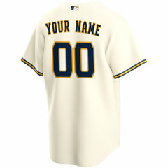 Milwaukee Brewers Nike Home Replica Custom Jersey - Cream - Nike Sale