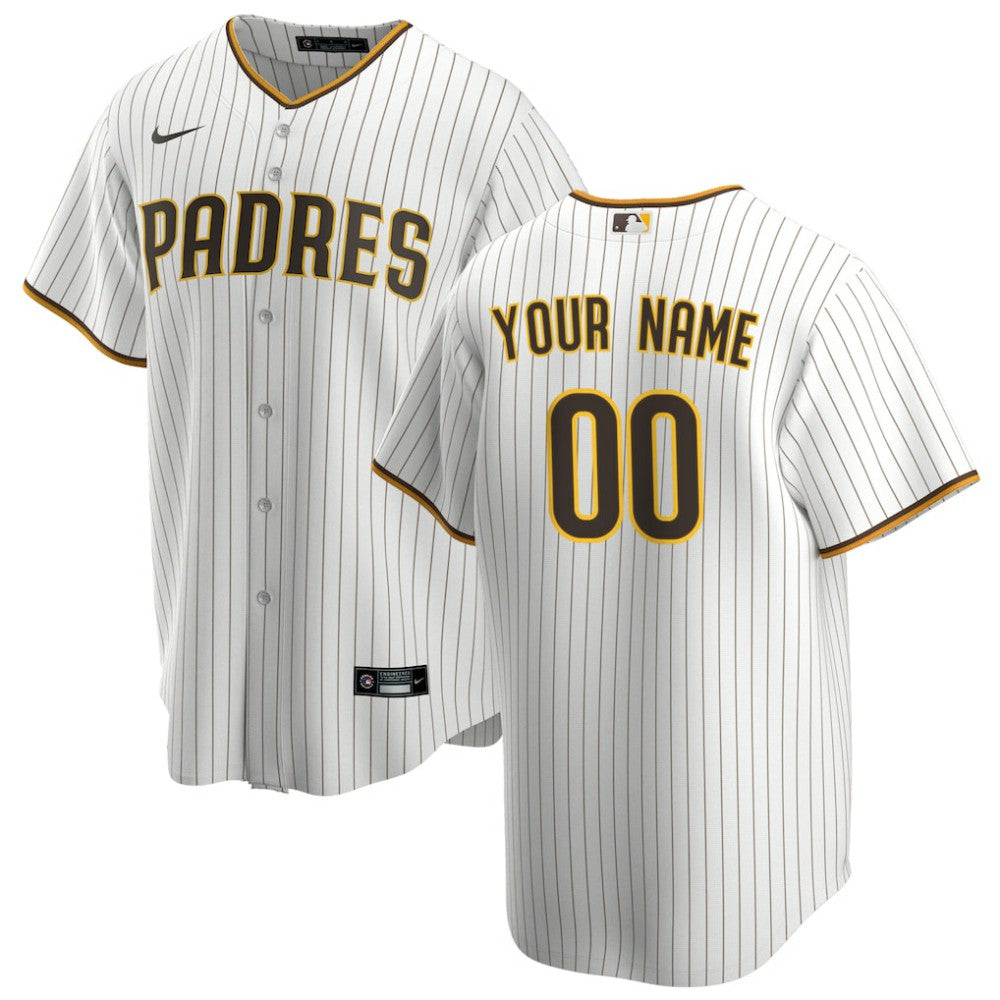 San Diego Padres Nike Home Replica Custom Jersey - White - Nike Lifestyle