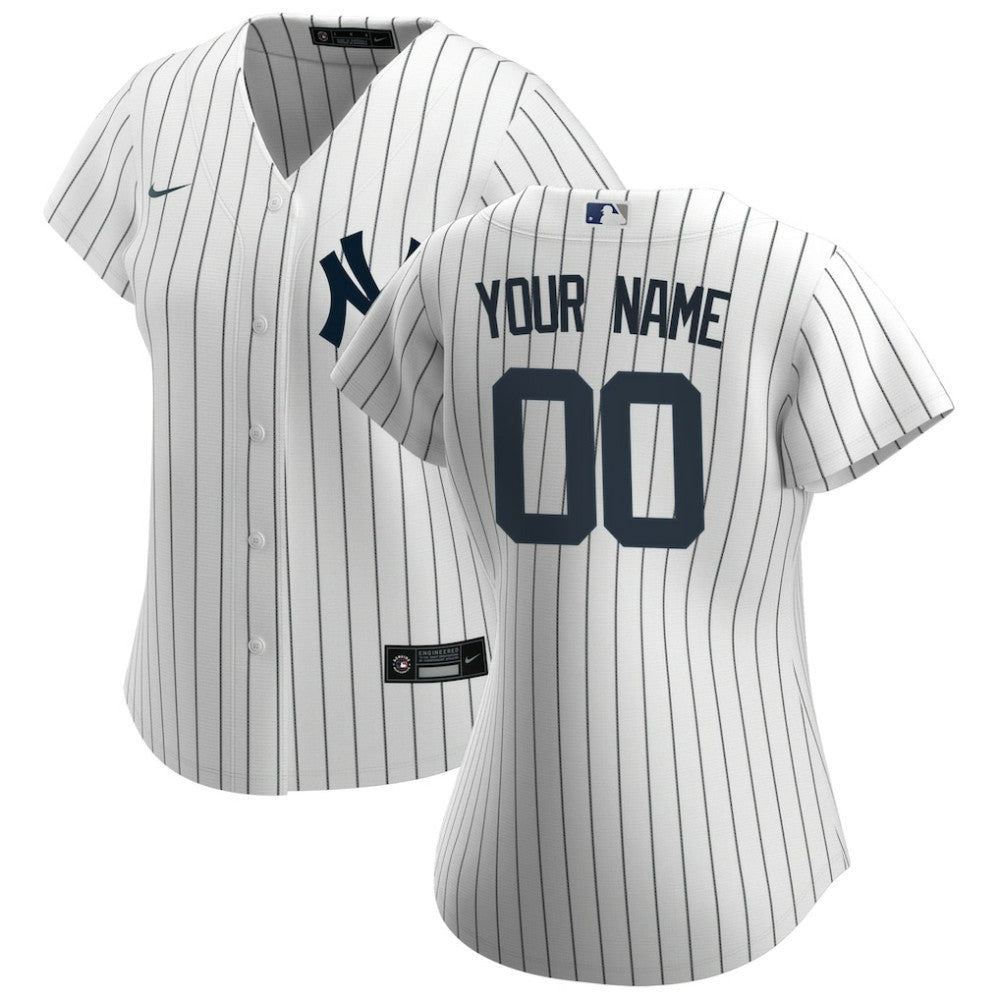 New York Yankees Nike Women's Home Replica Custom Jersey - White - Nike Discount