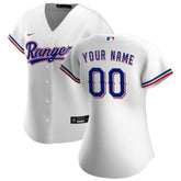 Texas Rangers Nike Women's Home Replica Custom Jersey - White - Nike Discount