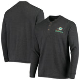 Miami Dolphins Dunbrooke Logo Maverick Thermal Henley Long Sleeve T-Shirt Charcoal