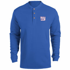 New York Giants Dunbrooke Logo Maverick Thermal Henley Long Sleeve T-Shirt Royal