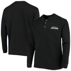 Jacksonville Jaguars Dunbrooke Logo Maverick Thermal Henley Long Sleeve T-Shirt Black