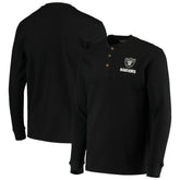 Las Vegas Raiders Dunbrooke Logo Maverick Thermal Henley Long Sleeve T-Shirt Black