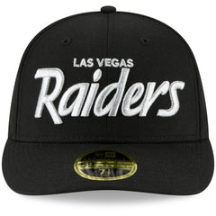 Las Vegas Raiders New Era Omaha Script Low Profile 59FIFTY Fitted Hat Black