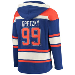 Wayne Gretzky Edmonton Oilers '47 Retired Player Name & Number Lacer Pullover Hoodie - Royal - NHL 3848806