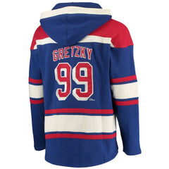 Wayne Gretzky New York Rangers '47 Retired Player Name & Number Lacer Pullover Hoodie - Blue - NHL 3848808