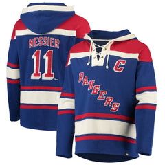 Mark Messier New York Rangers '47 Retired Player Name & Number Lacer Pullover Hoodie - Blue - NHL 3848811