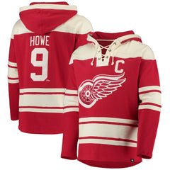 Gordie Howe Detroit Red Wings '47 Retired Player Name & Number Lacer Pullover Hoodie - Red - NHL 3848812