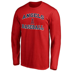 Men's Red Los Angeles Angels Team Heart & Soul Long Sleeve T-Shirt - MLB Discount