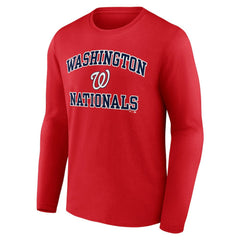 Men's Red Washington Nationals Team Heart & Soul Long Sleeve T-Shirt - MLB Sale