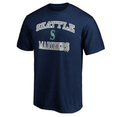 Seattle Mariners Fanatics MTO Label Heart & Soul T-Shirt - Navy - Fanatics on Sale