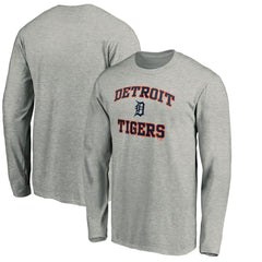 Detroit Tigers Team Heart & Soul Long Sleeve T-Shirt - Heathered Gray - MLB Lifestyle